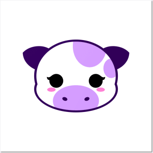 Cute Blueberry Milk Cow Posters and Art